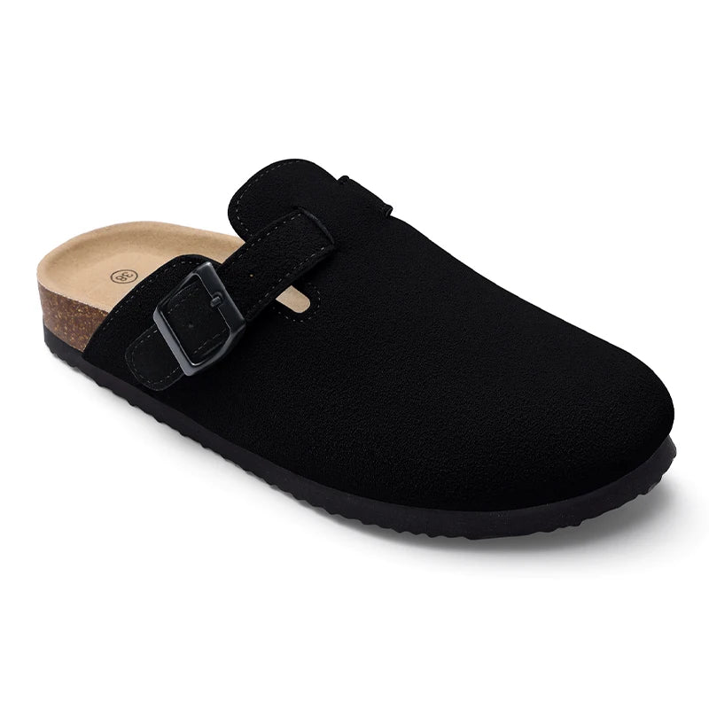 Smile Pop Suede Clogs Slippers Men Clogs Slippers Cork Footbed Beach Slippers Outdoor Nonslip Fashion Mules with Arch Support